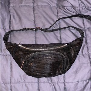 Black sequin fanny pack
